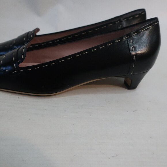 Authentic Womens Prada Black Pink Leather Buffalo City Loafer Pumps 37 US/7 - Picture 5 of 16